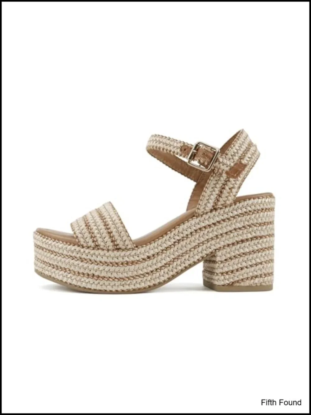 Women's Jute Open Toe Ankle Strap Platform Wedge Sandals Heels